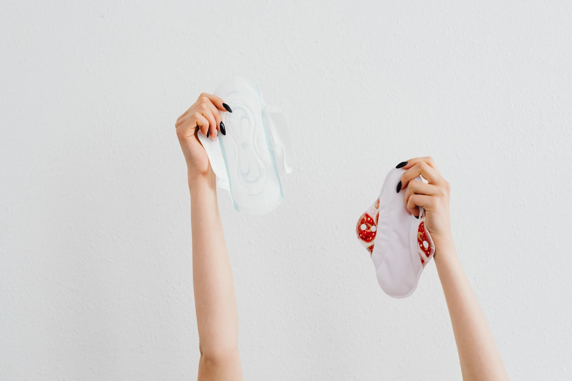 Natural feminine hygiene products arranged beautifully