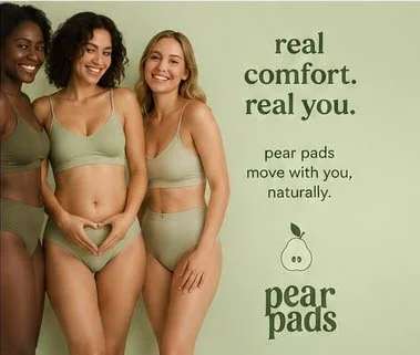 Organic cotton pads packaging in earthy tones